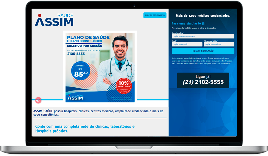 Landing Page Assim Saúde